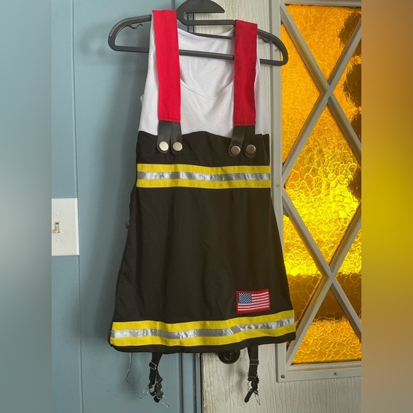 HALLOWEEN 🎃 Leg Avenue Firefighter Costume - Black, Red, Yellow Size S - Picture 3 of 7